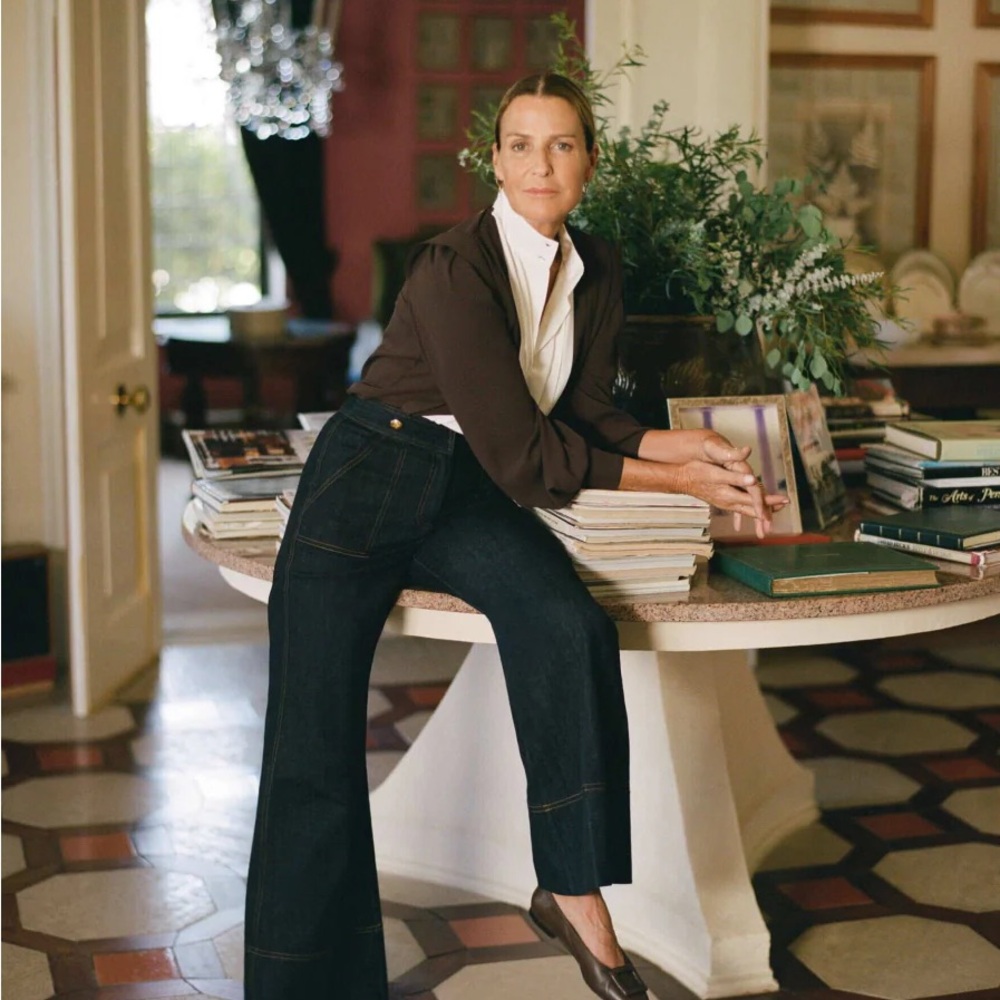 Tuckernuck x India Hicks Ivory and Brown Blouse